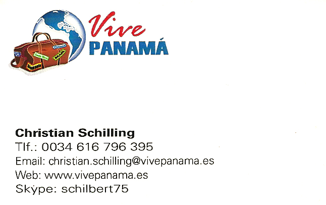 Tarjeta de presentación de Christian Schilling de Vive Panamá