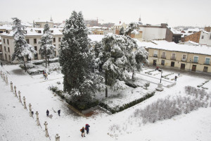 Nieve en la Plaza de San Diego, Alcalá de Henares