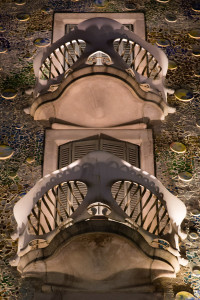 Balcones de las plantas superiores de la Casa Batlló, Barcelona, España