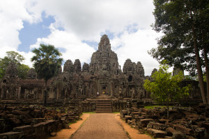 Vista general de Bayon, Siem Riep, Camboya